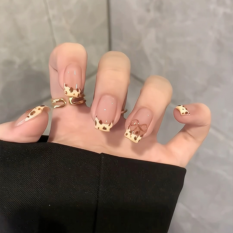 广州豹纹法式手工定制穿戴甲