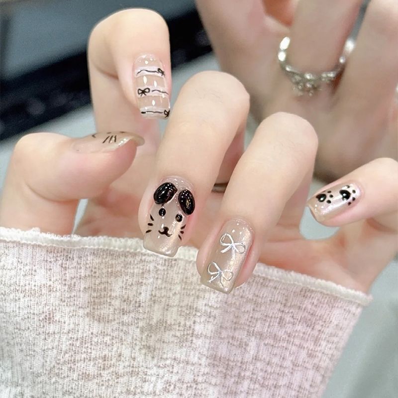 广州手工定制手绘小狗穿戴甲