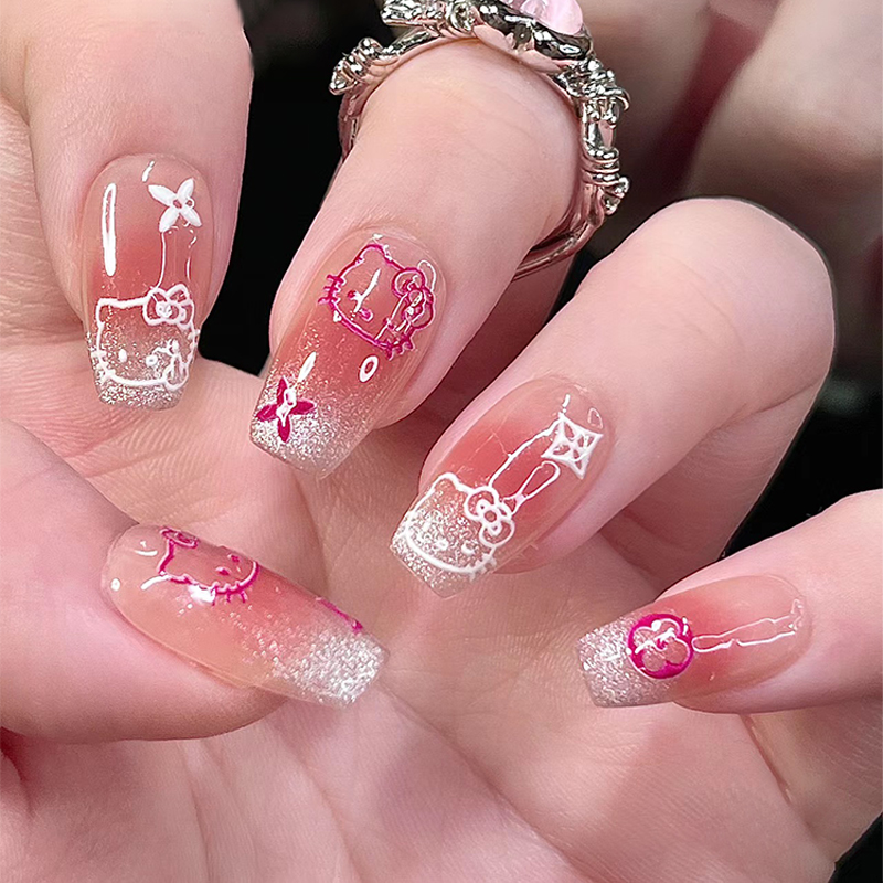 广州Kitty猫美甲手工定制穿戴甲