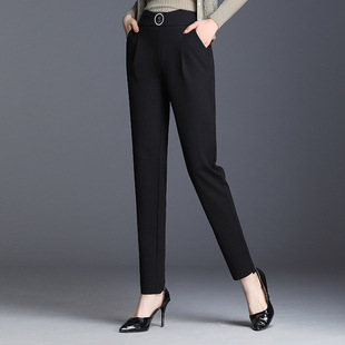 宽松九分裤 大码 长裤 烟管裤 休闲裤 黑色哈伦裤 韩版 子 女2026秋冬新款