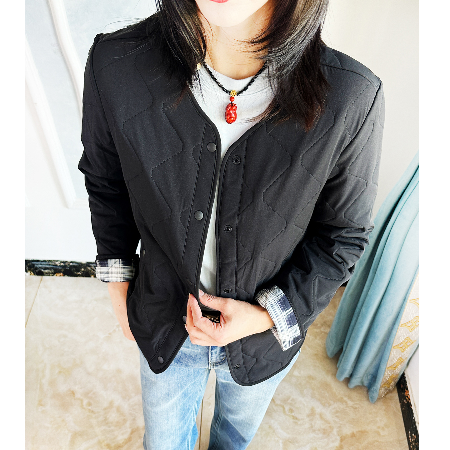 填充绵羊毛保暖蓬松轻量可两穿