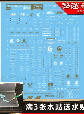 大林 UC MG 1/100 Banshee 普通/烫金 报丧女妖2号机专用水贴