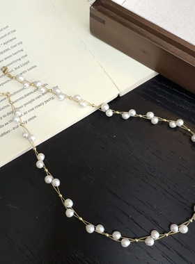 -感设计款珍珠项链长项链(配盒子)(天然淡水珍珠)XL1886