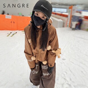 SANGRE小熊滑雪服套装女款单板双板宽松防水防风透气耐磨