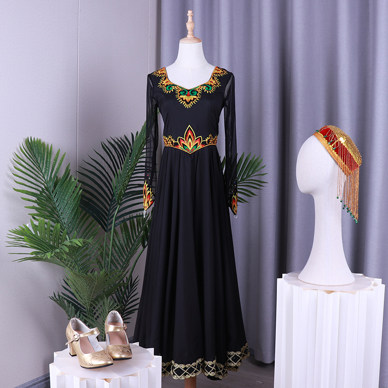 采艺2022秋季绣花广场舞大摆长裙