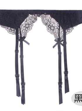 络绯性感女丝袜吊带夹欧美吊带袜配件蕾丝花边黑色内衣吊袜夹纯欲