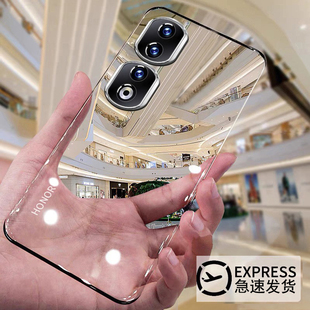 【急速发货】适用荣耀90pro手机壳新款荣耀90透明超薄无边框保护套陈防摔硬壳高级感honor男全包镜头简约半包