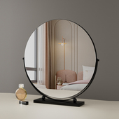 高清无灯化妆镜台式 桌面大号梳妆台镜子美妆家用宿舍少女卧室北欧