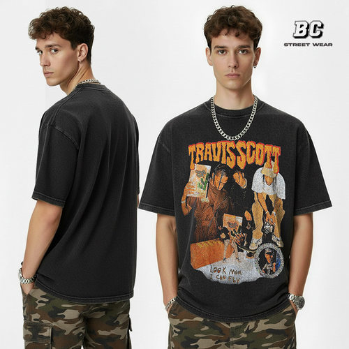 Travis Scott印花长袖短袖T恤水洗重磅圆领连帽卫衣Travis Scott