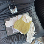 套装 蝴蝶结衬衫 2025秋季 纯色针织马甲 两件套 新款 韩韩良品亲子装