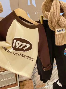 MS中大童洋气数字插肩袖加绒卫衣女童新款冬装打底衫上衣WWY981