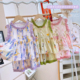 碎花背心七分裤 2025夏新款 两件套 莫奈花园棉绸套装 韩韩良品亲子装
