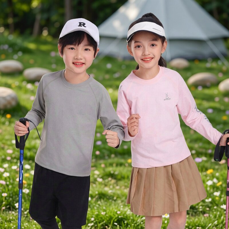 男童速干衣打底衫女童外穿上衣中大童学生长袖T恤儿童运动训练服