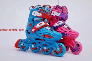 旋舞时光X2轮滑鞋儿童溜冰鞋可调直排轮 刹车器刹车皮刹车
