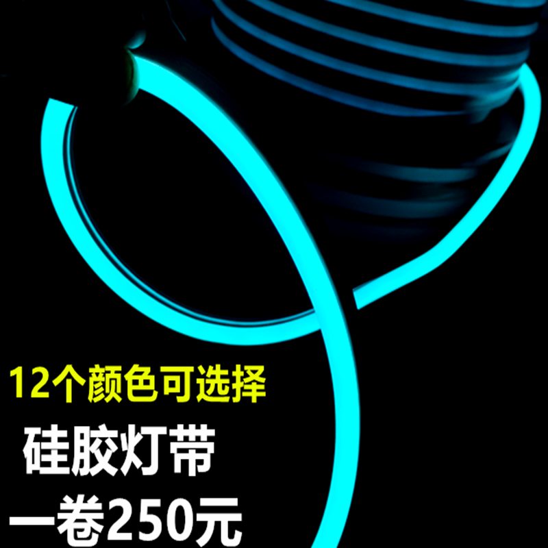 220V圆形方形led婚庆柔性霓虹灯带 低压12V彩皮硅胶做字造型灯条