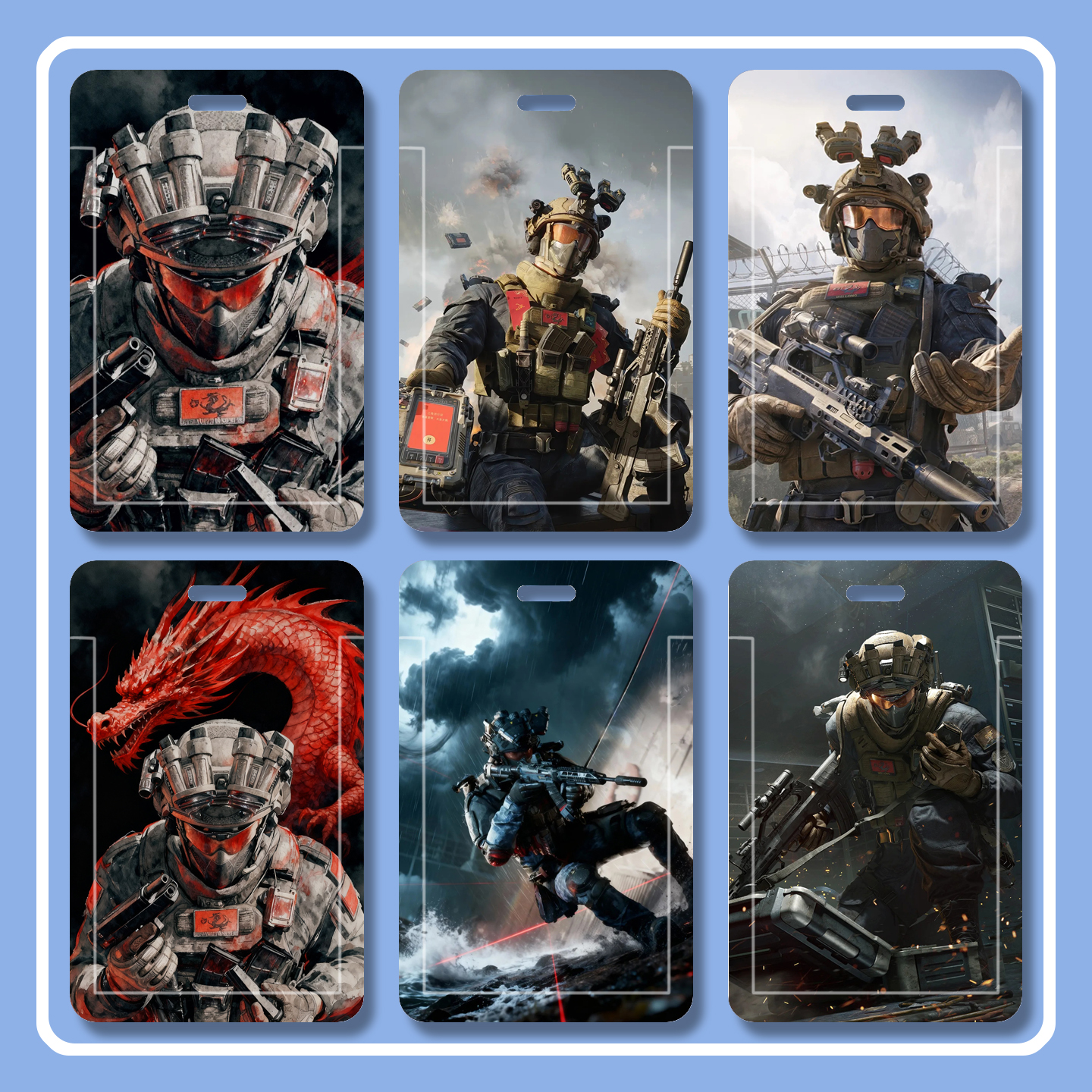 三角洲行动威龙权威多功能游戏胸牌双面透明硬卡套游戏周边学生卡