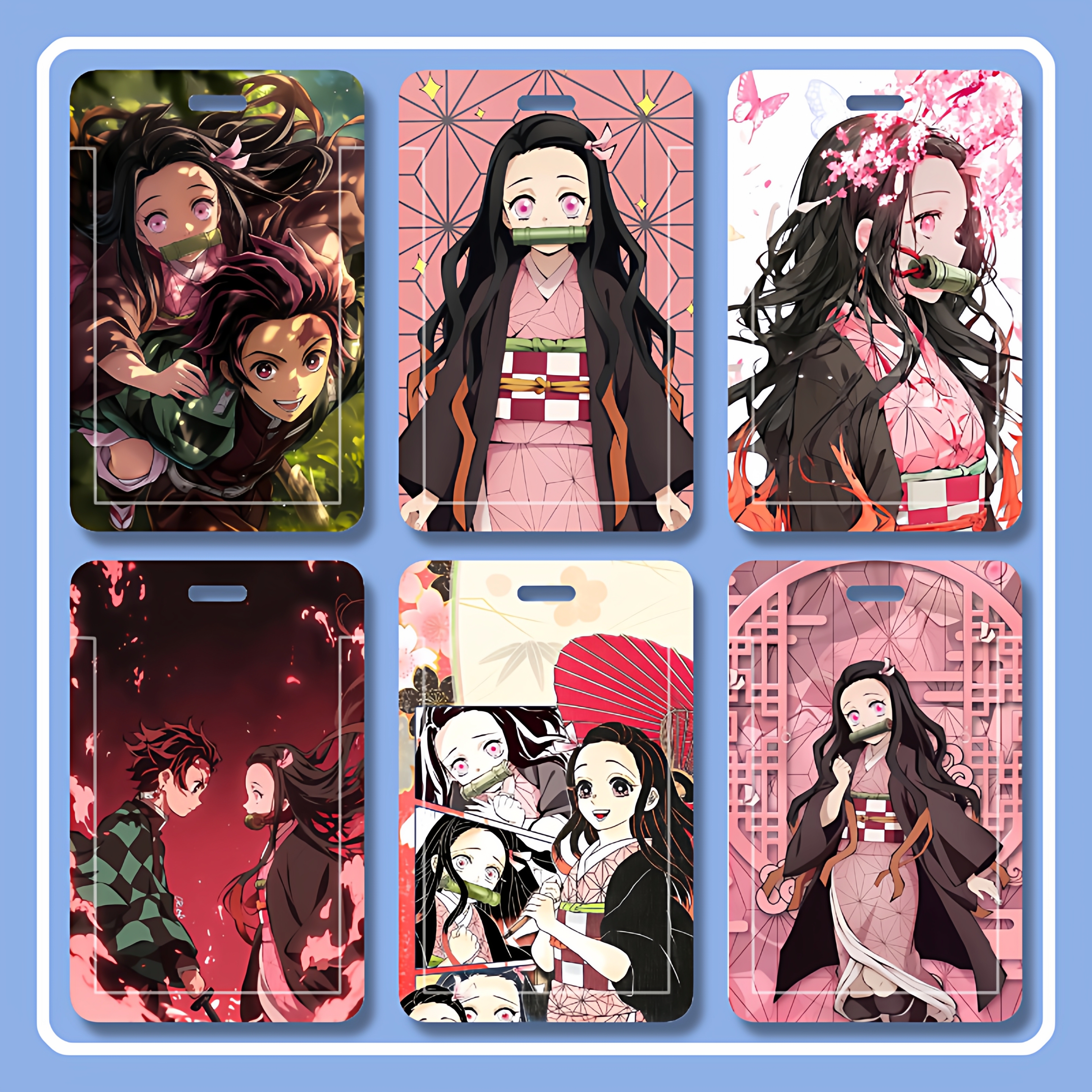 鬼灭之刃祢豆子周边学生多功能游戏胸牌双面精美滑盖硬饭卡套动漫