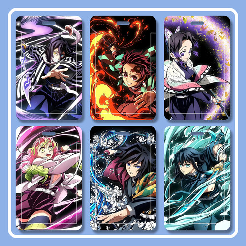 鬼灭之刃周边学生多功能ins动漫胸牌二次元高颜值双面滑盖饭卡套