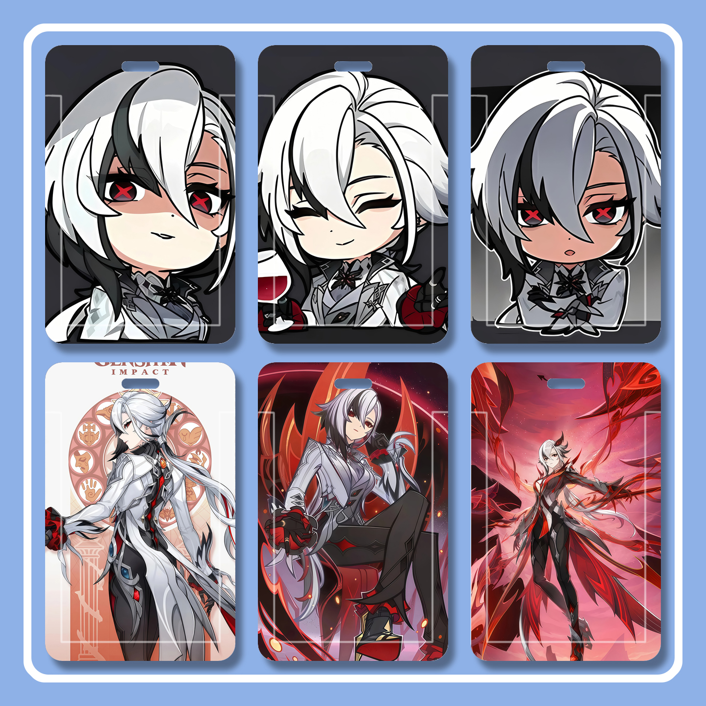 原神阿蕾奇诺仆人周边二次元双面可透窗保护套水卡饭卡硬卡套厂牌