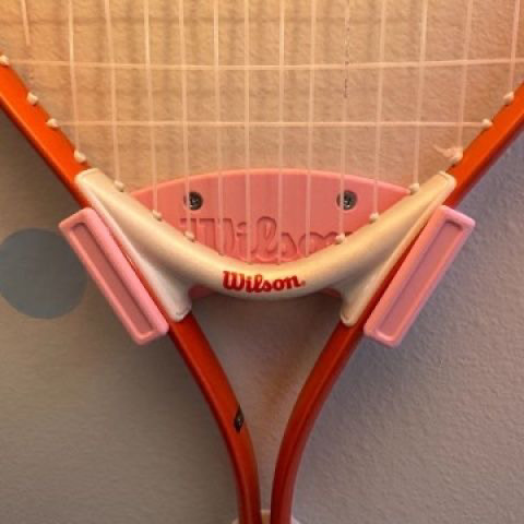 3d打印简易网球拍壁挂架配免钉胶免打孔