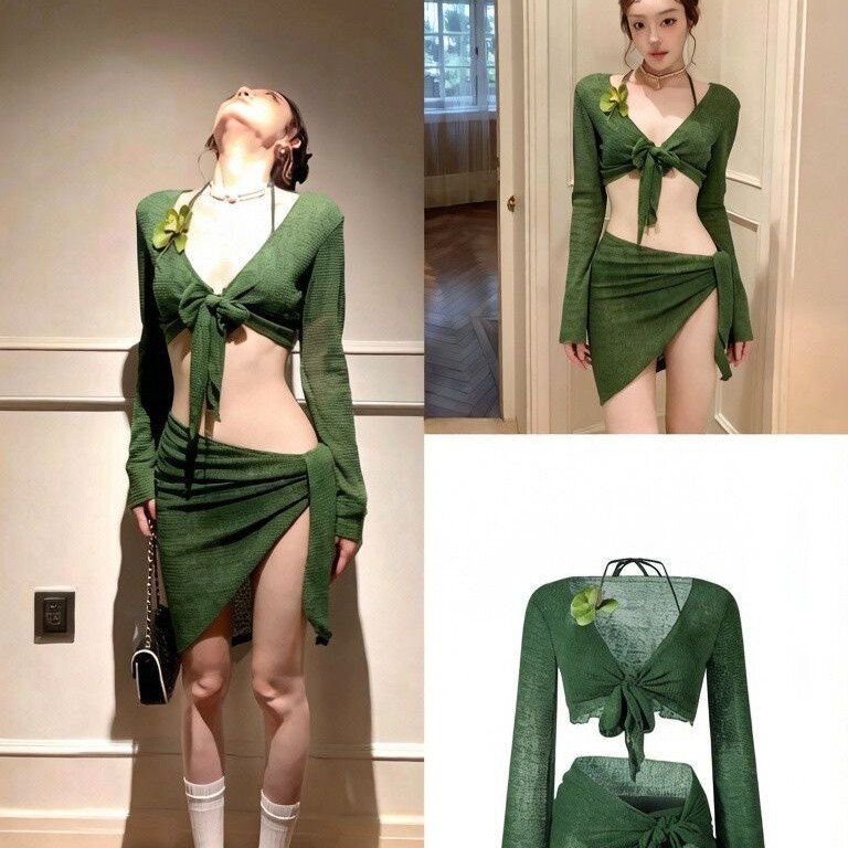 女新款温泉比基尼高级感分体泳衣