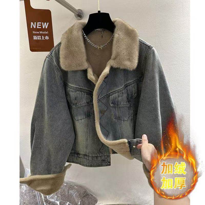 高级感加绒加厚牛仔外套女秋冬韩系爆款派克服小个子棉服流行棉衣,女装/女士精品,短外套,淘宝优惠券,粉丝福利购,淘宝优惠卷
