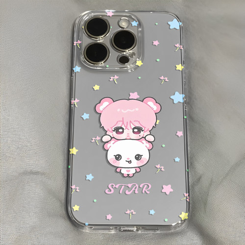 sakuya卡通q版可爱星星碎花手机壳适用于iPhone苹果17小米17opporeno15华为vivo红米荣耀