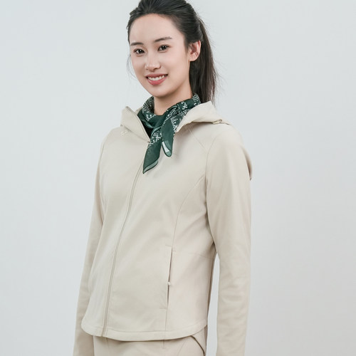 纳迪亚连帽防风修身女短外套