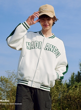 N+a纳迪亚24年春季新款棒球服开衫男女同款时尚外套OY12505