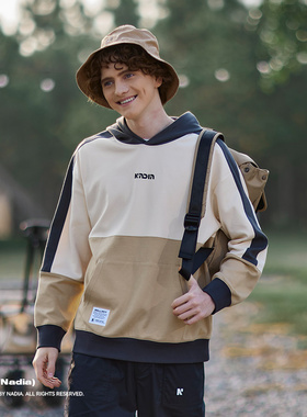 N+a纳迪亚24年春季新款卫衣长袖T恤帽衫拼接撞色上衣LY12259