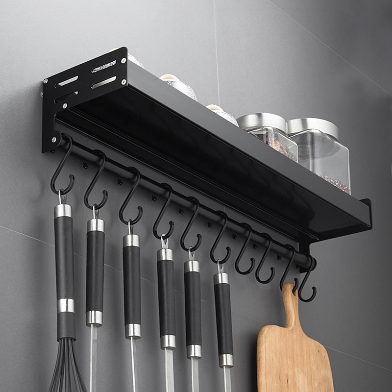 厨房挂钩架免打孔 黑色s钩挂杆壁挂厨卫用品放厨具墙壁挂架置物架|ruв категории получать отделка, семьи отделка приборов, крюк/липкий крюк - от Buy2taobao.com для оказания профессиональной услуги покупки агента Taobao