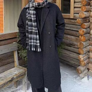 郑一大码男装【鬼怪】冬季毛呢大衣中长款男宽松韩版外套