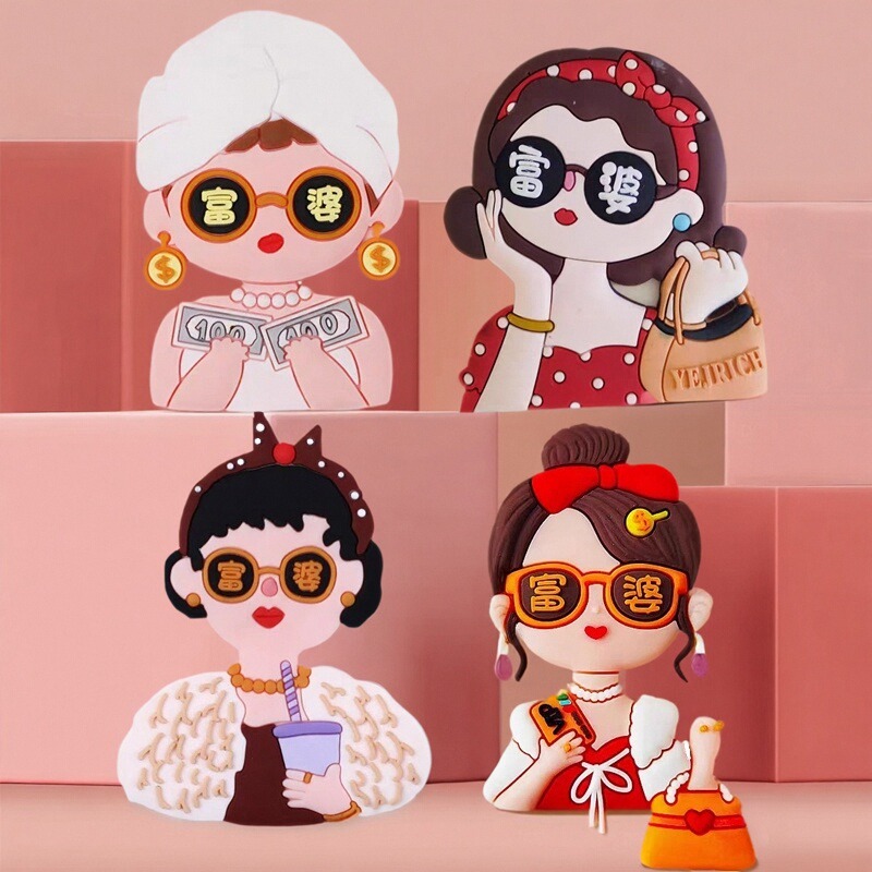 热卖肤浅快乐软胶小富婆人偶暴富