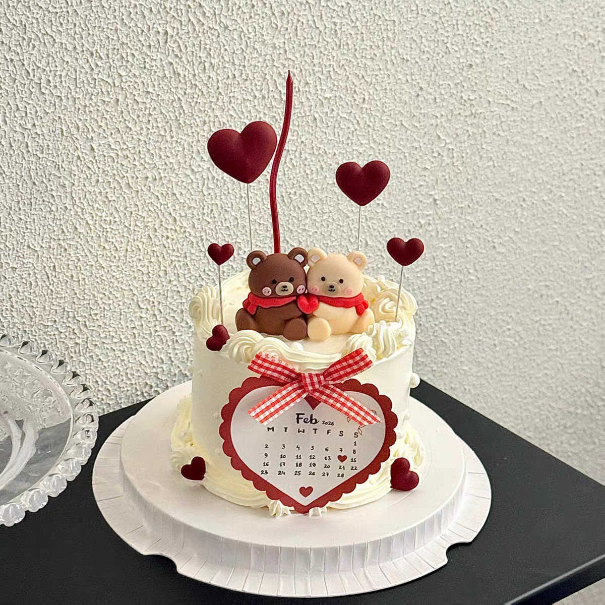 214情人节爱心小熊蛋糕装饰摆件红色日历卡片爱心情侣纪念日插牌,节庆用品/礼品,蛋糕/烘焙装饰用品,淘宝优惠券,粉丝福利购,淘宝优惠卷