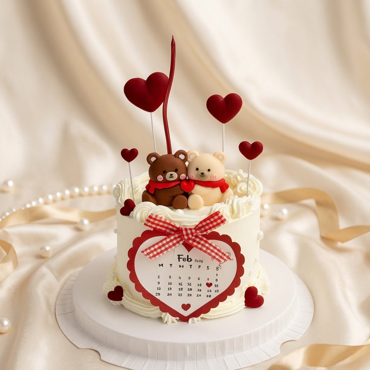 214情人节爱心小熊蛋糕装饰摆件红色日历卡片爱心情侣纪念日插牌,节庆用品/礼品,蛋糕/烘焙装饰用品,淘宝优惠券,粉丝福利购,淘宝优惠卷