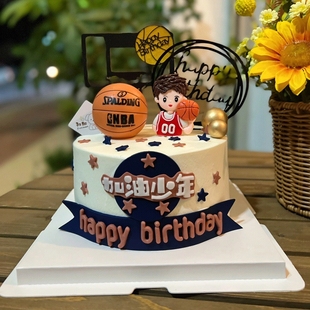 篮球小子蛋糕装 亚克力插件 饰人偶摆件加油少年男孩男生学生热卖