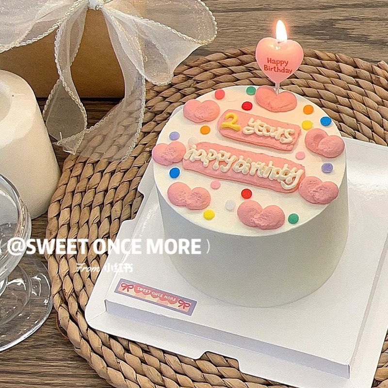 粉色爱心蜡烛 复古ins手绘周岁生日蛋糕蜡烛彩色圆片糖果插件插牌,节庆用品/礼品,节日装扮用品,淘宝优惠券,粉丝福利购,淘宝优惠卷
