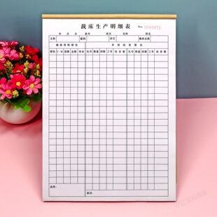 制衣厂裁床生产明细表一二三联服装厂生产车间用料收发情况记录表