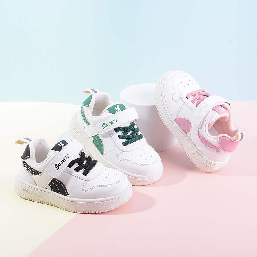 巴托童鞋23年秋款小白鞋板鞋小童防滑软底1-3岁男女宝宝鞋SH012