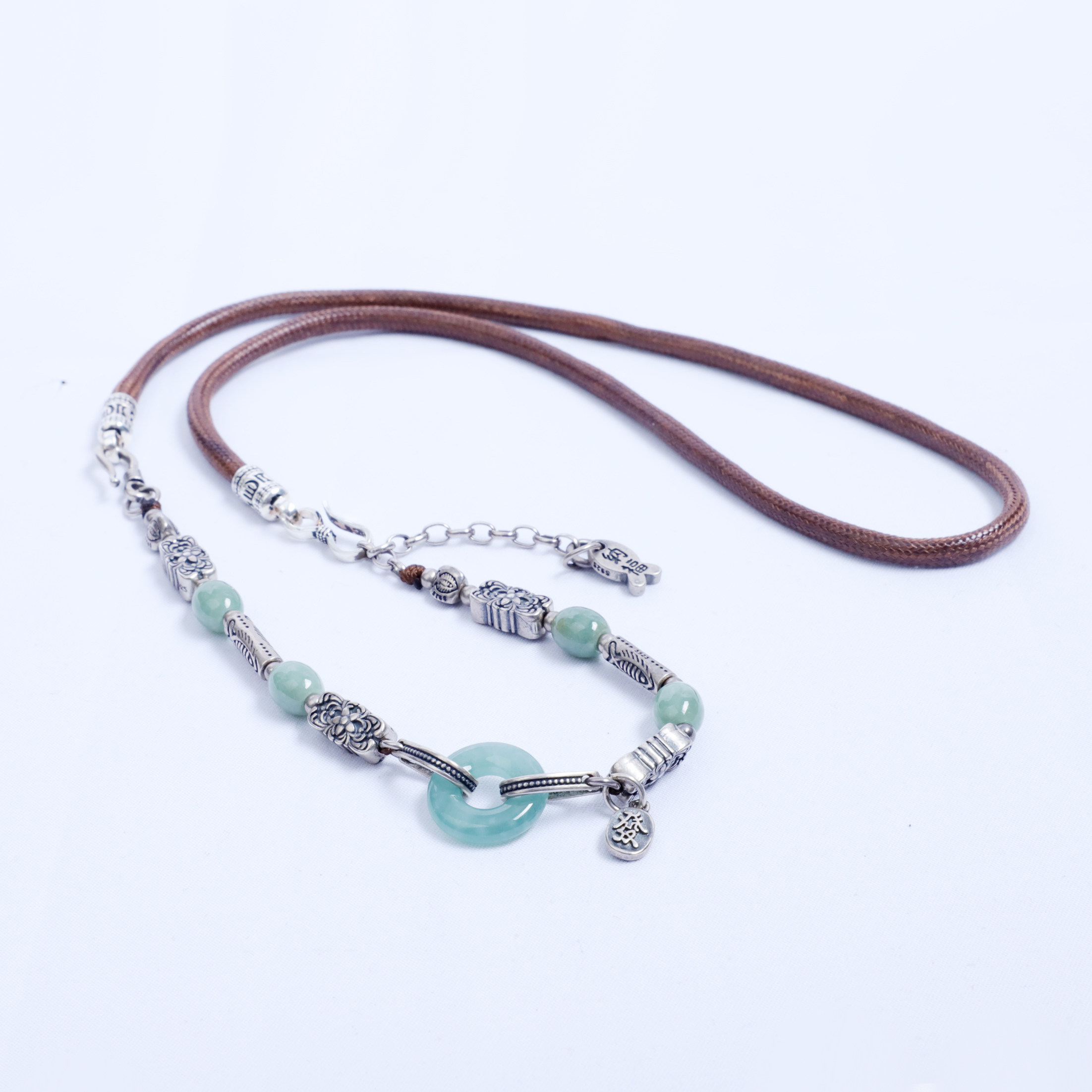 翡翠项链银手链女士毛衣链两用款多用途万能链