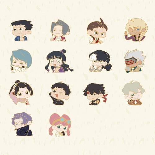 国内代购上海CAPCOM喀普康中心逆转裁判合金金属徽章全14款御剑