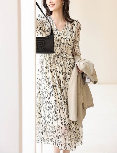 贝西妮专柜正品印花连衣裙031L03336