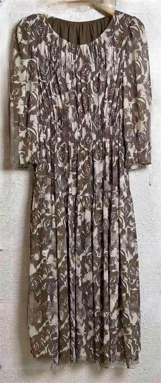 茜舞24春新款正品印花气质连衣裙143263