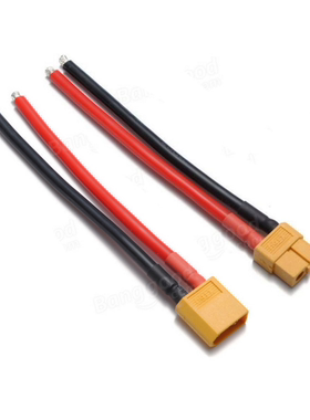 XT60插头延长线 线长100mm12AWG/14AWG  锂电池 航模 车 船 专用