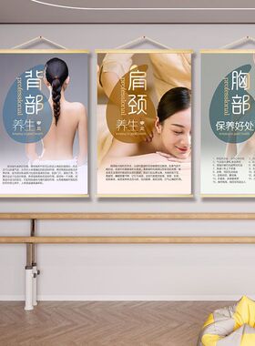 中医养生馆挂画图美容按摩店墙面装饰推拿拔罐背景墙贴壁画挂轴