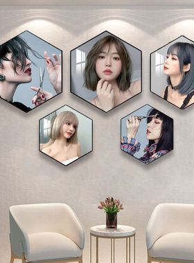 美发店装饰画背景墙专用发型海报墙画壁画墙面高级发廊理发店挂画