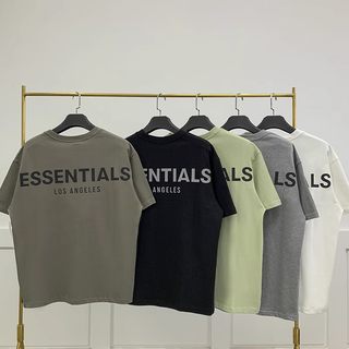 FOGt恤宽松 FEAR OF GOD ESSENTIALS洛杉矶限定3M反光高街短袖男