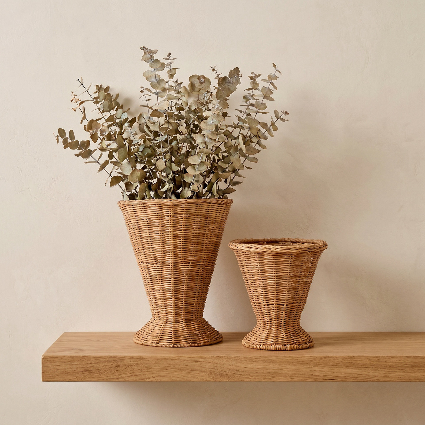 酒杯藤编插花花瓶北欧田园奶油风