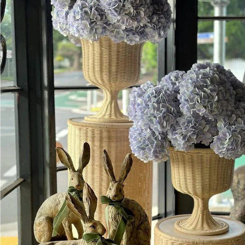 北欧风奶油复古风藤编花瓶插花瓶