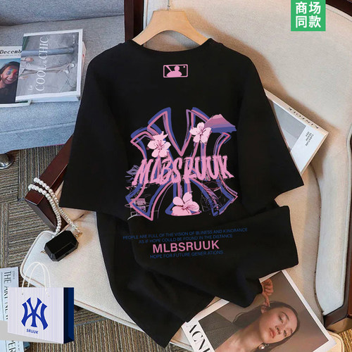 短袖t恤女士夏季五分袖体恤